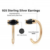 Turandoss 925 Sterling Silver Earrings for Women, Tiny Cubic Zirconia Bar Ball Star Moon Open Huggie Hoop Minimalist Hypoallergenic Earrings Jewelry for Women