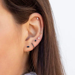 Turandoss 925 Sterling Silver Earrings for Women, Tiny Cubic Zirconia Bar Ball Star Moon Open Huggie Hoop Minimalist Hypoallergenic Earrings Jewelry for Women