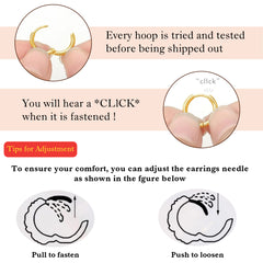 Turandoss 14K Gold Plated Chunky Twisted Huggie Hoops Earrings for Women Trendy Lightweight Small Hoop Hypoallergenic 8-10-12MM Jewelry Gifts for Women