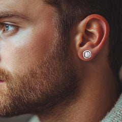 Turandoss 6 Pairs Flatback Earrings Set for Women 14K Gold Plated Hypoallergenic Cubic Zirconia Studs Multi-Style Sensitive Jewelry Gifts for Women Girls