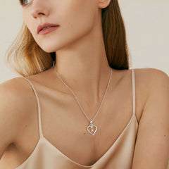 Turandoss Graduation Gift, 14K Gold Plated Heart Initial Pendant Necklace, Cubic Zirconia A-Z Jewelry for Women