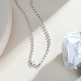 Gold Sideway Cross & Pearl Chain Necklace for Women