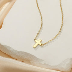 Gold Tiny Cross Choker Necklace for Women