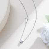 Gold Diamond & Sideway Cross Necklace for Women