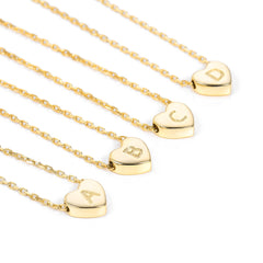 Turandoss S925 Sterling Silver Heart Initial Necklace for Women Girls, 18K Gold Letter Pendant Necklace, Gold Jewelry for Women, Gifts for Girls, 16+3