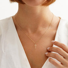 Gold Silver Cross Necklace for Women