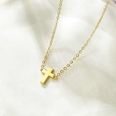 Gold Tiny Cross Choker Necklace for Women