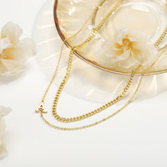 Gold Layered Initial Necklaces for Women Trendy