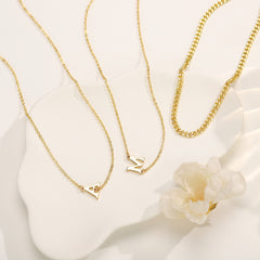 Gold Layered Initial Necklaces for Women Trendy