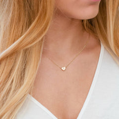 Turandoss 18K Gold Heart Initial Necklace for Girls Women, Dainty Gold Letter Zircon Pendant Necklace, Birthday Gifts for Daughter Girls, 16+2.5Inches