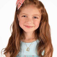 Turandoss Gold Heart Unicorn Necklace for Girls - Initial Zircon Pendant Necklace for Kids 4 -13 Year Old, Unicorn Birthday Gifts for Girls, 18+2.5In