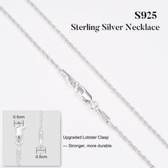 Turandoss Silver Chain Necklace for Women men, 1.35mm Twisted Rope Silver Chain Shiny Sturdy Hypoallergenic, Dainty Jewelry for Women Men, 16-24 In
