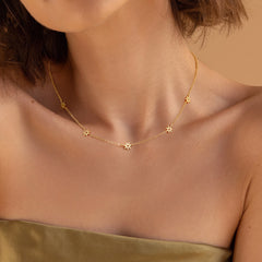 Turandoss 18K Gold Choker Necklace for Women Girls - Dainty Charm Necklaces Non Tarnish, Gold Jewelry for Women, Birthday Gifts for Girls, 15+2.5In