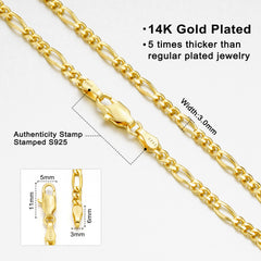 Turandoss S925 Sterling Silver Chain Bracelets for Women Men, 3mm Figaro Chains, Sterling Silver Jewelry, Graduation Gifts for Women, Girls, 2026
