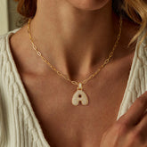 Gold Balloon Letter Necklace for Women