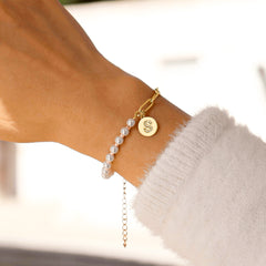 Initial Pearl Bracelets for Teen Girls