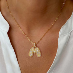 Gold Balloon Letter Necklace for Women