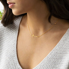 Layered Gold Dainty Cross Necklace for Women