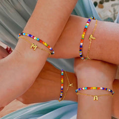 Layered Boho Link Charm Bracelets