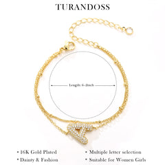 Gold Bubble Letter Bracelets