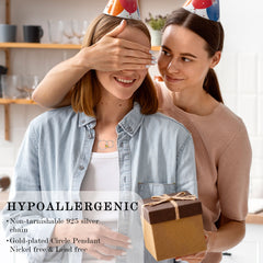 Turandoss Birthday Circles Necklaces for Women, Silver Chian 2 Circles Pendant Necklace, Birthday Gifts for Women, Valentine's Day Gift for Mom Wife