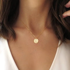 14K Gold Plated Personalized Dainty Layered Initial Letter Pendent