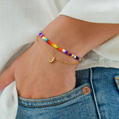 Layered Boho Link Charm Bracelets