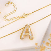 Chunky Gold Bubble Letter Necklace