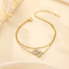 Gold Bubble Letter Bracelets