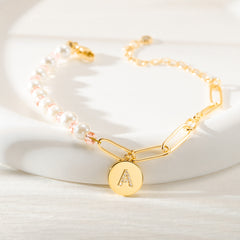 Initial Pearl Bracelets for Teen Girls