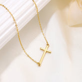 Layered Gold Dainty Cross Necklace for Women