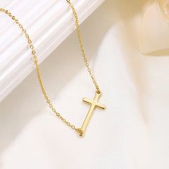 Layered Gold Dainty Cross Necklace for Women