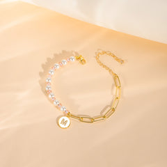Initial Pearl Bracelets for Teen Girls
