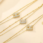 Gold Bubble Letter Bracelets