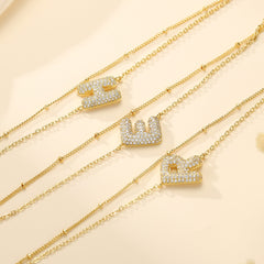 Gold Bubble Letter Bracelets