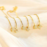 Gold Initial Letter & Heart Necklace for Women