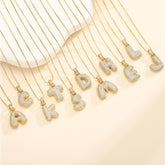 Bubble Initial Necklace Gold Bubble Letter A Initial Necklaces for Women