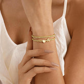 Turandoss Initial Bracelet for Women Dainty 14K Gold Plated Heart Bracelets for Women Trendy Initial Letter K Bracelet Beaded Charm Bracelets Personalized Jewelry Gifts
