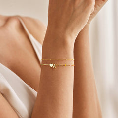 Turandoss Easter Gifts Easter Basket Stuffers Dainty Initial Gold Plated Bracelet Heart Letter A Initial Bracelet Colorful Link Charm Bracelets Jewelry for Women Girls