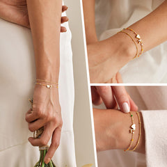 Turandoss Easter Gifts Easter Basket Stuffers Dainty Initial Gold Plated Bracelet Heart Letter A Initial Bracelet Colorful Link Charm Bracelets Jewelry for Women Girls