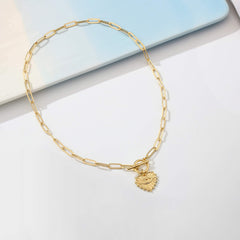 Heart Evil Eye Dainty Paperclip Chain Necklace