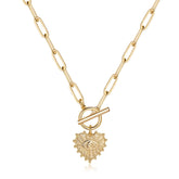 Turandoss 18K Gold Layered Necklaces for Women, Dainty Choker Pendant Necklace with Paperclip Chain, Gold Jewelry for Women, Christmas Gifts for Women