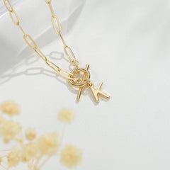 Trendy Paperclip Letter Necklace