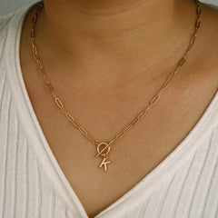 Trendy Paperclip Letter Necklace