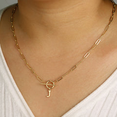 Trendy Paperclip Letter Necklace