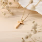 Gold Simple Cross Necklace for Women