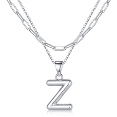 Silver Dainty Bubble Letter Necklace