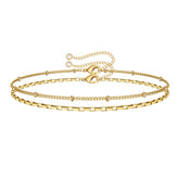 Layered Chain Dainty Gold Bracelets for Women