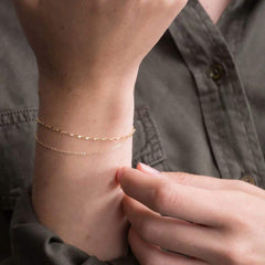 Layered Chain Dainty Gold Bracelets for Women