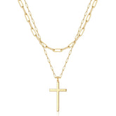 Link Chain&Cross Dainty Gold Choker Necklaces